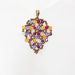 Pendant 40cm - Malvina Grapes-Yellow Organza - Pendant 40cm - Laiton bronze
